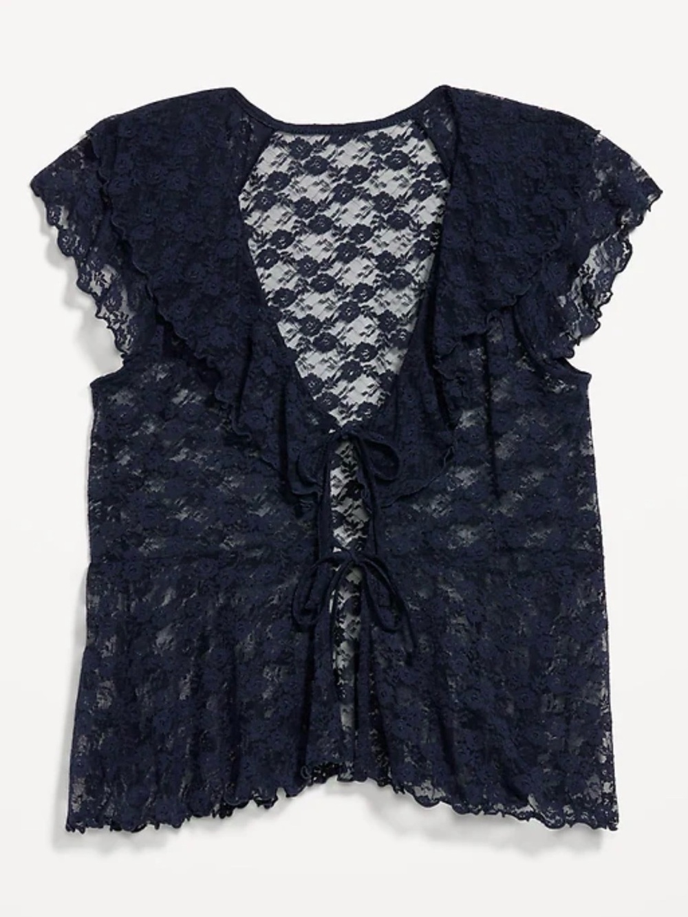 Short-Sleeve Open-Front Lace Ruffle Top
/ Old Navy